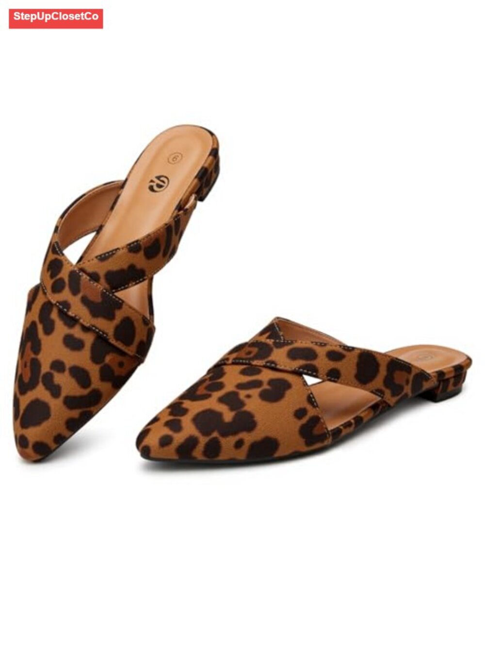 Suede Pointed Toe Mules with Memory Foam Insole and Non-Slip Sole